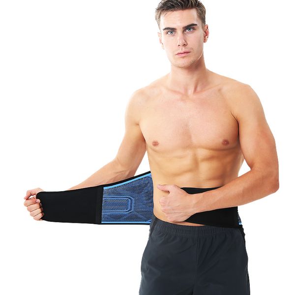 

waist support aolikes 6 springs trainer fitness weightlifting belt adjustable elastic double banded sports lumbar brace, Black;gray