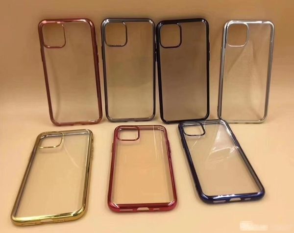 

chromed soft tpu case for iphone 11 pro xr xs max x 8 7 6 electroplate rose gold metallic plating luxury cell phone back cover