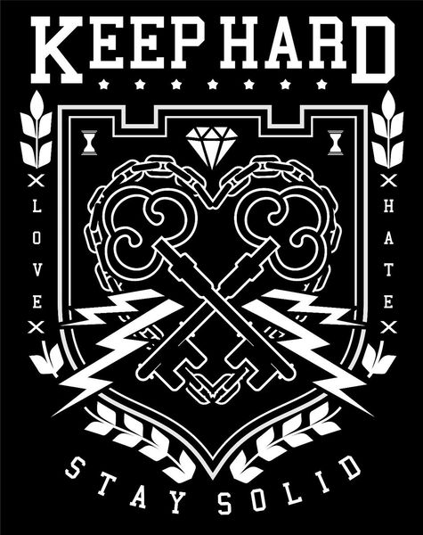 

keep hard stay solid tee shirt black or white outdoor wear tee shirt