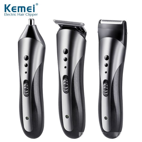 

kemei km-1407 3 in 1 electric hair clippers & trimmers 220-240v nose beard trimmer shaver pro hair cutting machine with 4 combs