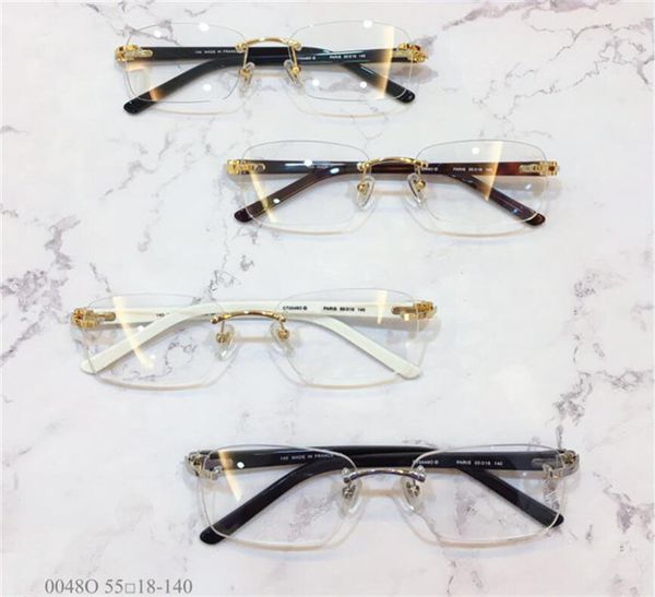 

fashion wholesale glasses frameless square optical glasses fashion elegant classic simple business style transparent lens 0048, Black