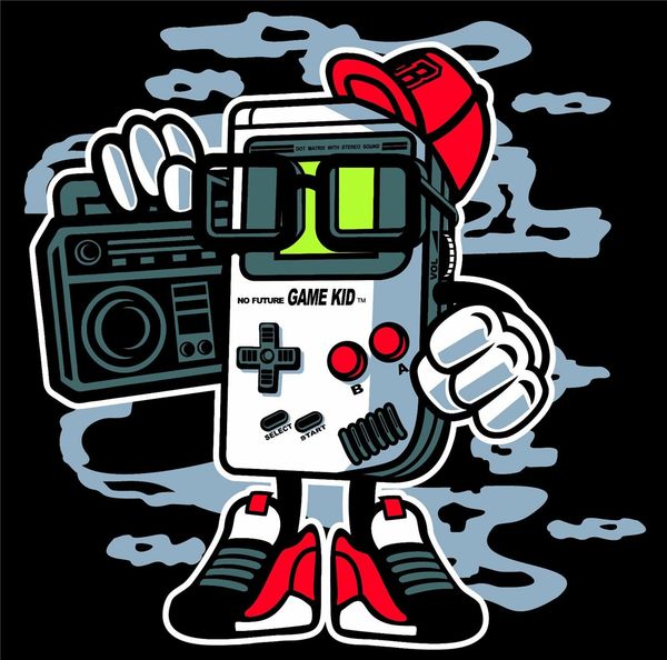 

game kid game unit tee shirt black or white large size tee shirt