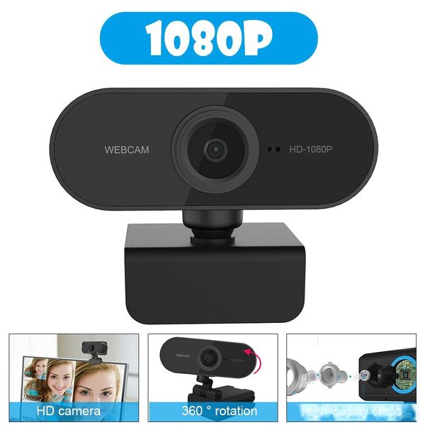 

mini rotatable hd 1080p webcam computer pc web camera with microphone cameras for live broadcast video calling conference work