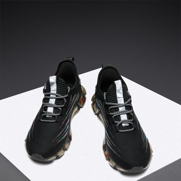

men running shoes comfortable outdoor sports shoes light breathable non-slip casual men sneakers, Black