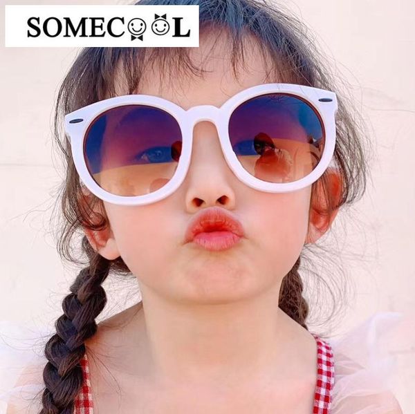 

2020 new arrival vintage round kids sunglasses rivets uv400 children summer beach travel eyewear boy&girls baby sun glasses n252, White;black
