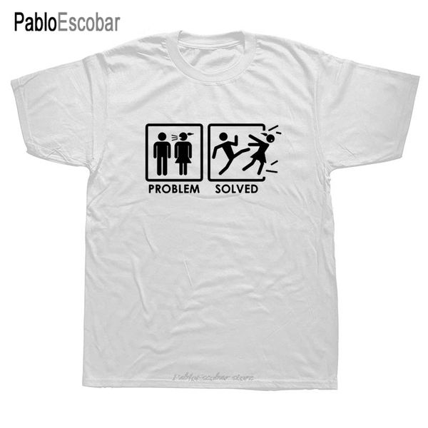 

new summer style problem solved t shirt short sleeve t-shirt men funny cool kick wife t shirts tee