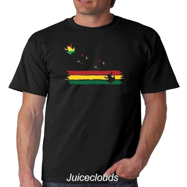 

rasta frog t-shirt rastafari iguana jamaica flag mens tee new