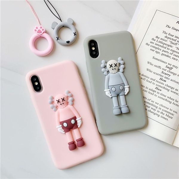 

3d bear carton phone case cover for apple iphone 6/6s 6p/6splus 7/8 x xs/xs max replacement with rings