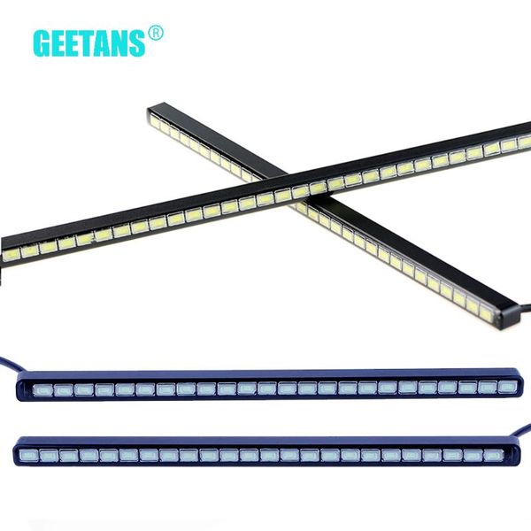 

2pcs 18led 24led 30led stainless steel 100% waterproof ultra-thin cob led daytime running light diy drl fog car lamp source ae