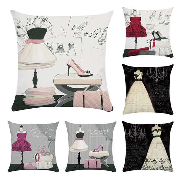 

elegant evening dress cover polyesterncotton pillow case little black dress decorative cushion cover textile modern 45x45cmcr110