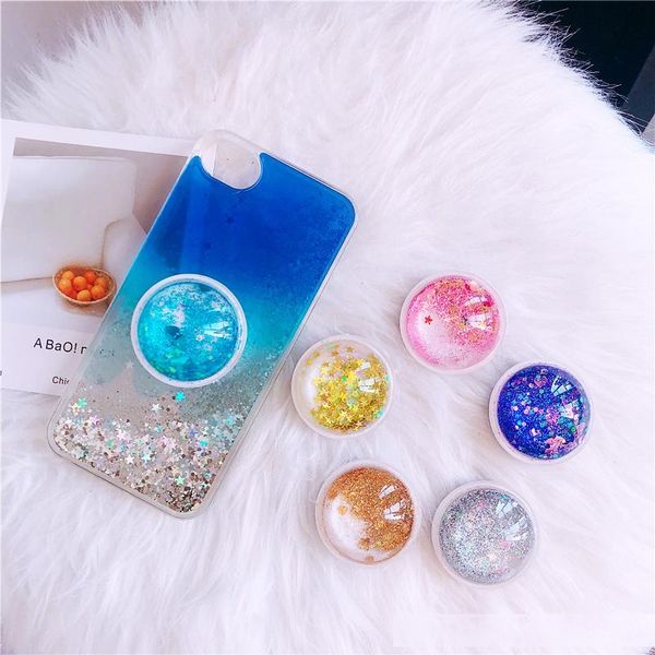 

phone holder finger grip pop phone socket foldable phone stand grip for smartphones finger holder earphone winder bling bling cute