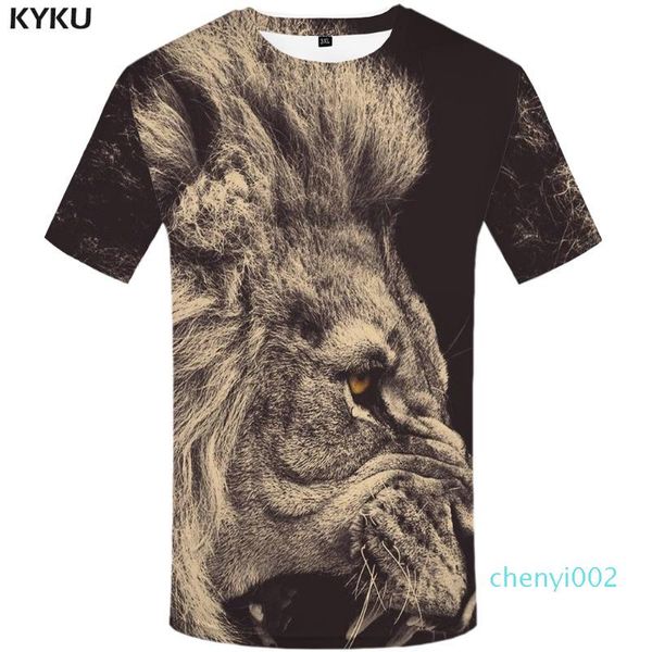 

Lion T shirt Black shirts Animal Tshirt Clothing T-shirt Plus Size Men Man Casual Cool Japanese T-shirt c02