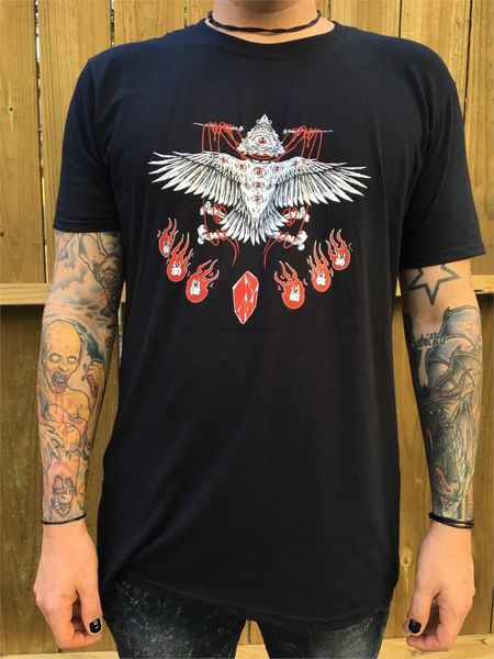 

иллюминаты crow глаз оккультизм печать экрана graphic tee - зубы противопожарных моляры глаз сатанинского символизм таро карта кость кристал