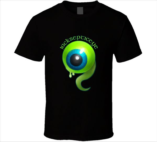 

jacksepticeye black t shirt youtuber jack septic eye video games youtube new teenage natural cotton printed tee