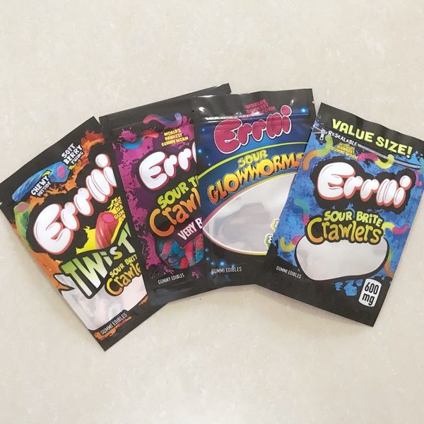 

4 types 420 edibles packaging bags trips ahoy canna butter cereal treats sour terp crawlers very berry twist clow worms gummy bag