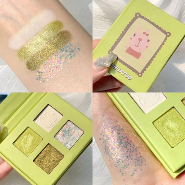 

4 colors glitter matte eyeshadow palette makeup diamond glitter metallic shiny christmas gift eye shadow waterproof pigment cosmetics 0138