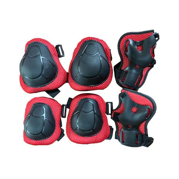 

7pcs knee brace skating protective gear set knee wrist guard elbow pad bicycle skateboard ice skating roller protector kid, Black;gray