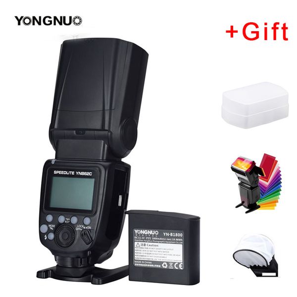 

yongnuo yn862c speedlite вспышка с 1800mah литиевый аккумулятор поддерживает высокоскоростной syncl для 5d mark iii iv 80d 70d eos r