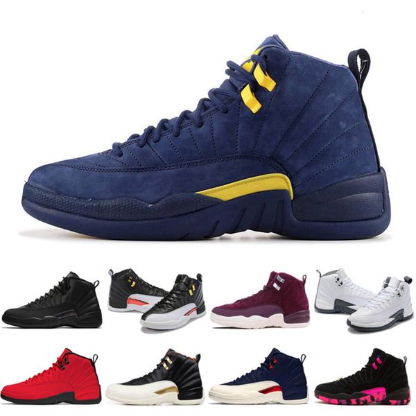 

12 12s men basketball shoes wings reverse taxi game royal taxi bulls mens sports shoes sneakers trainers size us 7-13