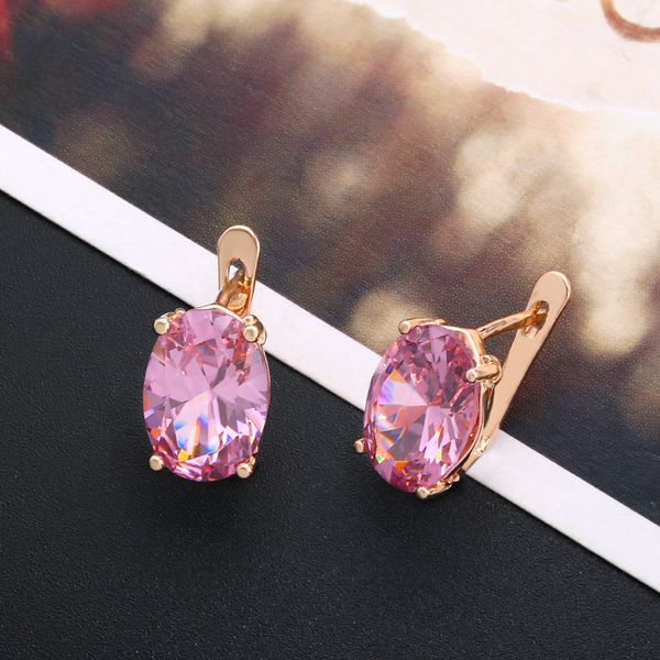 

stud ocesrio elegant 585 rose gold earings zircon colorful earrings for women costume jewelery brincos oorbellen ers-k98, Golden;silver