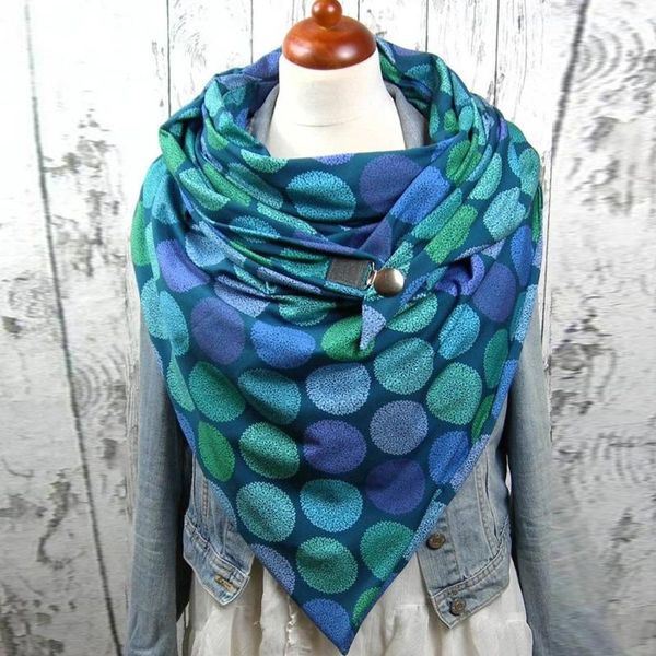 

fashion women scarve soild dot printing button soft scarves wraps casual warm scarves shawls fashion leisure soft personality, Blue;gray