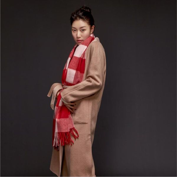 

scarves inner mongolia women's plaid pure wool scarf autumn and winter cold shawl men's bib 20101003, Blue;gray