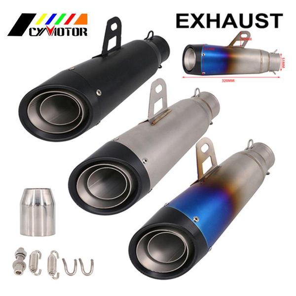 

motorcycle 38mm-51mm exhaust pipe with hardware universal muffler for dirt bike street bike scooter atv quad any other