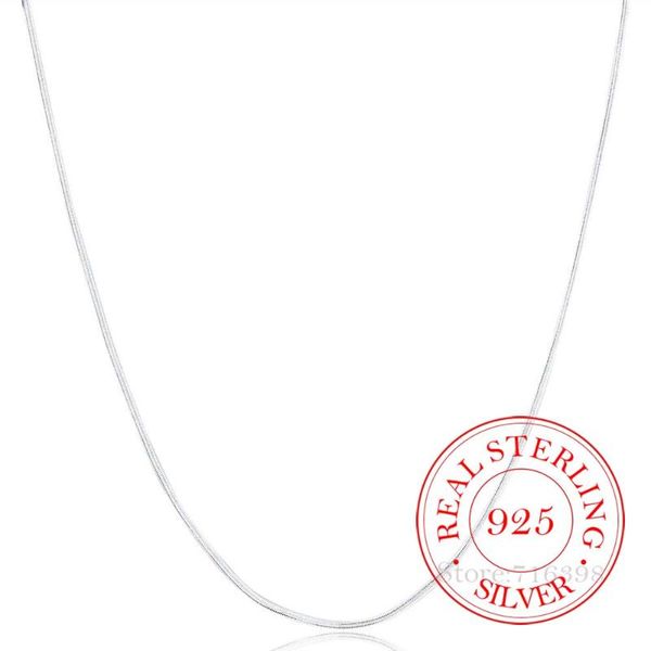 

chains arrival 2mm 16inch-30inch flat snake chain necklaces fine men jewelry 925 sterling silver necklace colar for women