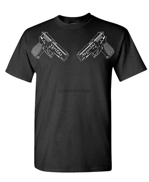 

mean gear boondock guns veritas aequitas - mens cotton t-shirt