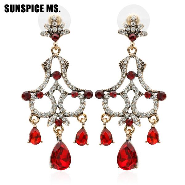

glittering wedding dangle earrings for women vintage turkish crystal ethnic jewelry long drop water hollow party earring, Silver