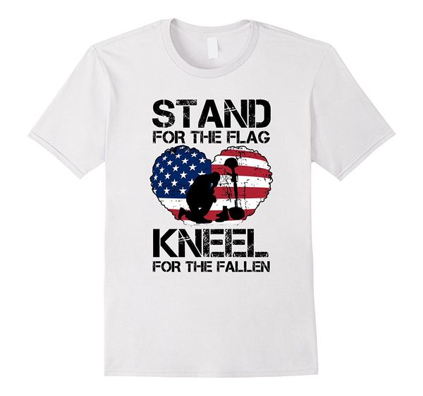 

men 2019 summer round neck men's t shirt summer famous clothing stand for the flag, kneel for the fallen patriotic tee shirt
