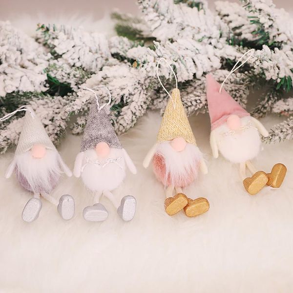 

christmas santa claus wine bottle hat new year decoration doll bottle cover christmas tree hanging ornaments decor for home f8