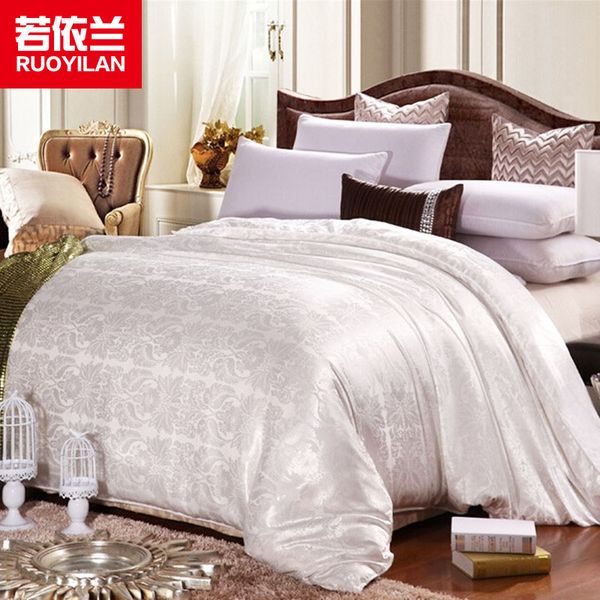 

comforters & sets handmade 100% silk quilt silk-like satin fabric bedding blanket duvet queen king summer winter comforter white pink beige