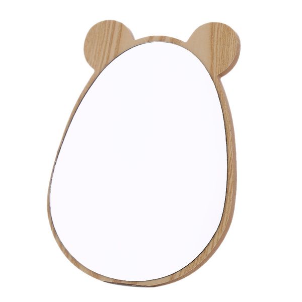 

cartoon rabbit ears wooden desk make-up mirror desk dresser hd single side make-up mirror gift mirror wholesale