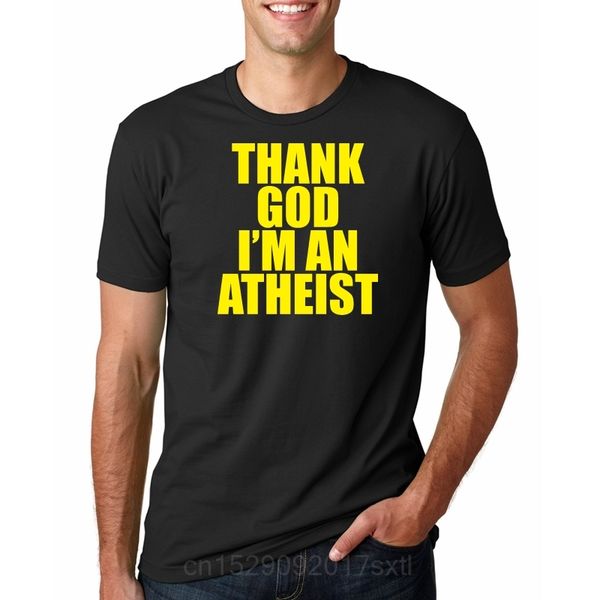 

men thank god i'm an atheist print t shirt religion science atheism gift short sleeve o-neck funny t-shirt
