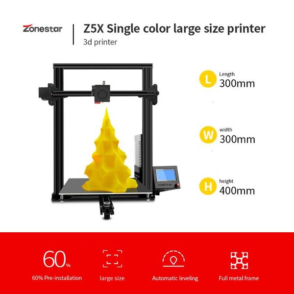 

zonestar large high precision resolution ultra silent easy install optional dual extrusion auto mix color 3d printer diy kit