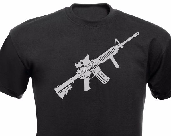 

2018 мода графический дизайн t-shirt m4 a1 sturmgewehr karabiner m16 waffe оружие us armycasual homme tee рубашки