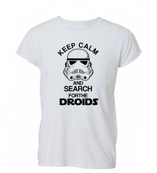 

2019 new men t-shirt keep calm and search for the droids trooper star funny t shirt tshirt mens women