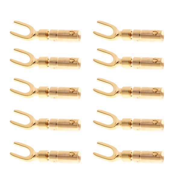 

gold banana y u-type screw spade speaker plug audio screw connector adapter