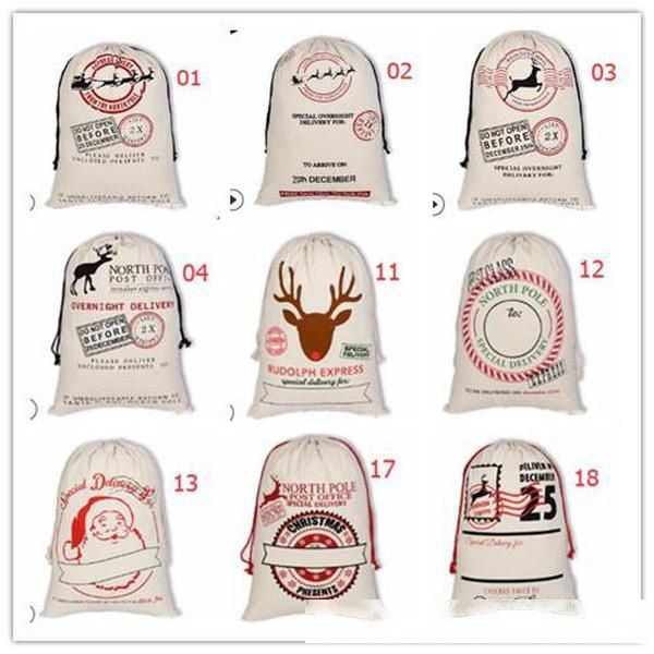 

christmas gift bags large organic heavy canvas bag santa sack drawstring bag with reindeers santa claus sack by dhl