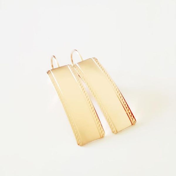 

dangle & chandelier long women drop earrings 585 gold color jewelry luxury brass squar shape, Silver