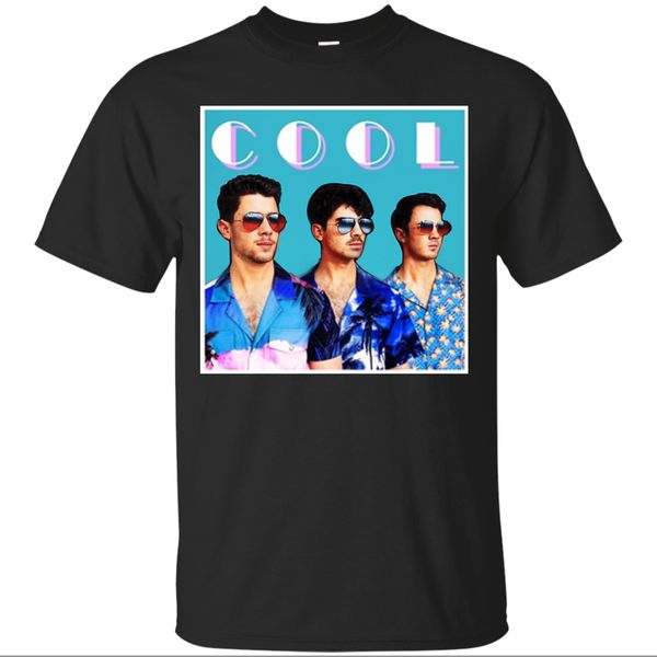 

jonas-tee brothers happiness-cool begins t-shirt jonas brother pop rock black for youth middle-age the elder tee shirt