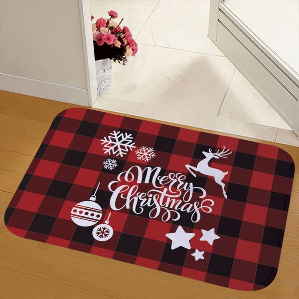 

cushion/decorative pillow winter snowflake christmas tree doormat red non slip absorbent floor carpet mat for entryway bedroom living room s