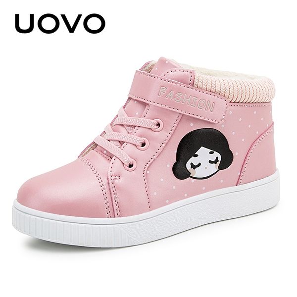 

girls shoes 2020 new winter kids walking shoes warm plush lining fashion children footwear flat sneakers size #29-36, Black