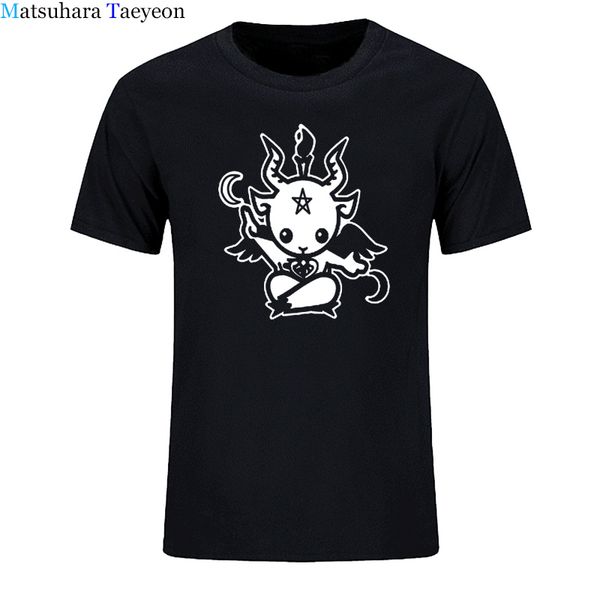 

new summer style satanic goat baphomet cartoon t shirt men cotton short sleeve printed t-shirt brand tshirt clothing