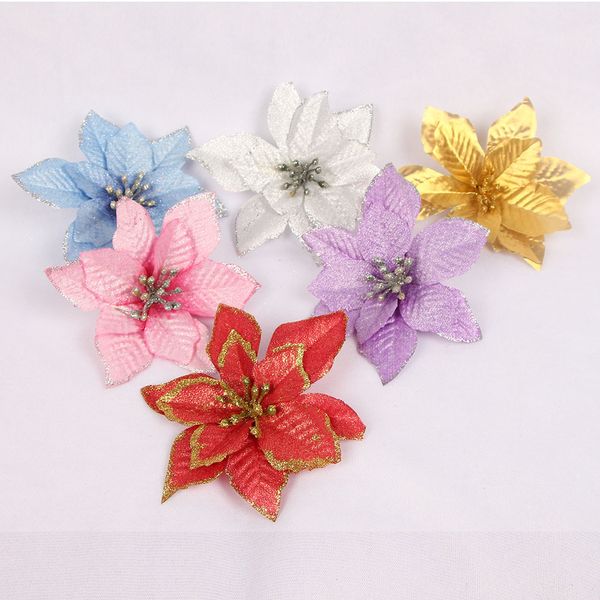

christmas tree fake flower decorations christmas tree wreath accessories 13 cm diameter multicolored christmas tree fowers dhl freight