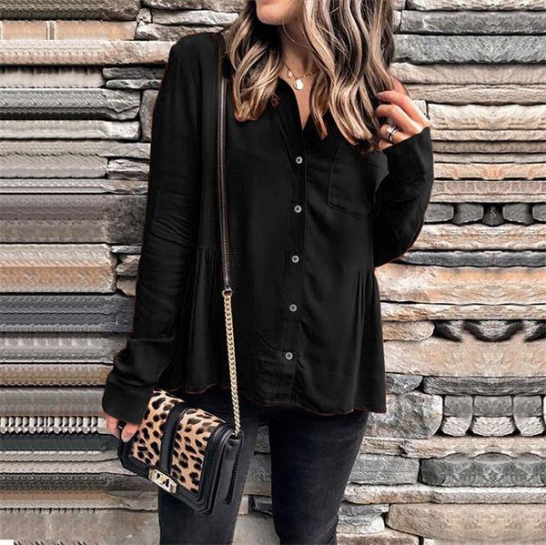 

lady long sleeve clothing fashion female designer print casual blouses autumn womens solid color shirts office, White