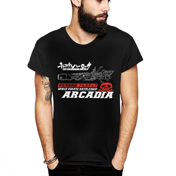 

casual battleship arcadia space pirate captain harlock soft slim cotton t shirt unique custom round collar la camiseta