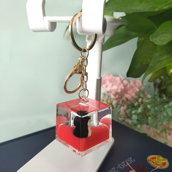 

acrylic small square into the oil key chain activity gift customization