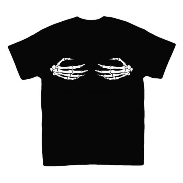 

boob grabbing skeleton hands horror tee
